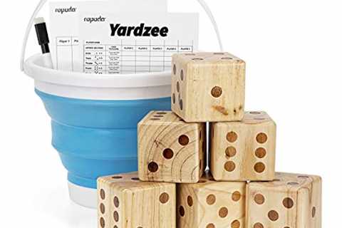 ROPODA Giant Wooden Yard Dice Set for Outdoor Fun, Barbeque, Party Events, Backyard Games, Lawn..