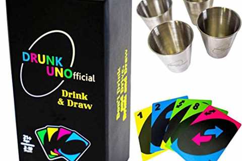 Drunk Unofficial Game Set with Shot Glasses - Fun Drinking Games for Adults Party - 21st Birthday..