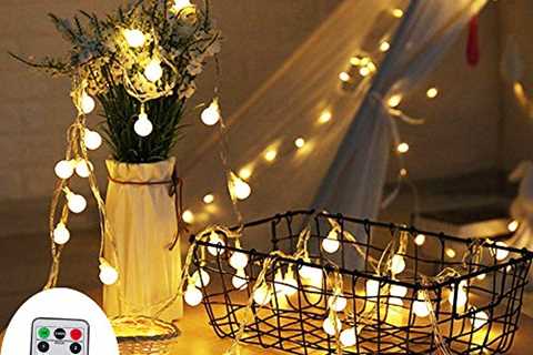 ZOUTOG Battery Operated String Lights, 33ft/10m 100 LED Bulb Warm White Globe String Lights with..