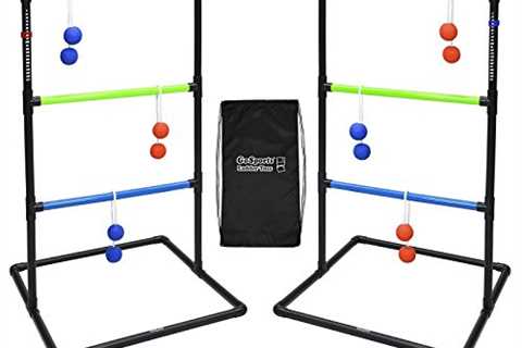 GoSports Pro Grade Ladder Toss Indoor/Outdoor Game Set with 6 Soft Rubber Bolo Balls, Travel..