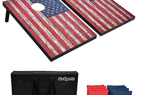GoSports Classic Cornhole Set - Includes 8 Bean Bags, Travel Case and Game Rules (Choose between..