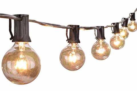 Outdoor String Lights 25 Feet G40 Globe Patio Lights with 26 Edison Glass Bulbs(1 Spare),..