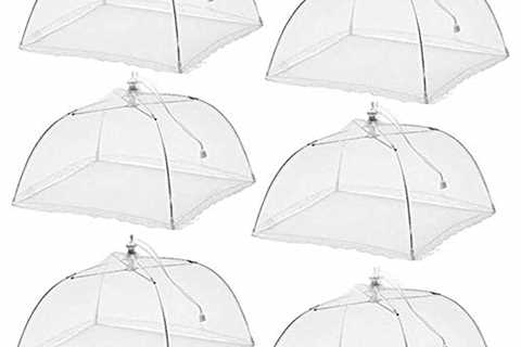 Simply Genius (6 pack) Large and Tall 17x17 Pop-Up Mesh Food Covers Tent Umbrella for Outdoors,..