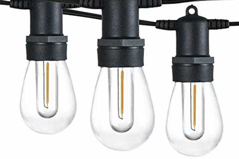 Banord 51FT Outdoor Shatterproof LED String Lights, Waterproof 17 Hanging Sockets with 18 x..