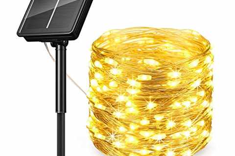 Outdoor String Lights, KOOPER Solar String Lights 200LED 66FT 8 Modes Waterproof Copper Wire Solar..