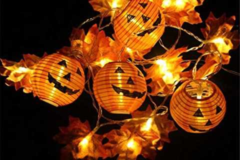 Gallity Halloween Pumpkin Lights, 20 LED Battery Powered String Lights, 3D Jack-O-Lantern Orange..