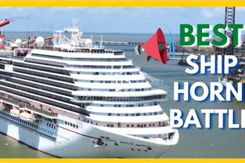 Cruise Ship Horn Battle, Carnival Breeze  &amp; Carnival Vista, Port of Galveston