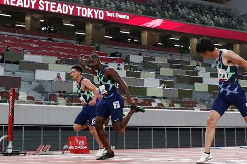 Justin Gatlin Is at Home at Tokyo’s Test Event