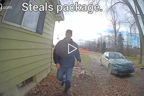 Creepy security surveillance camera footage.