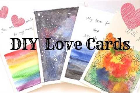 DIY Love Cards using Watercolor | Card Ideas for Valentine's Day | Cards for Boyfriend or Girlfriend