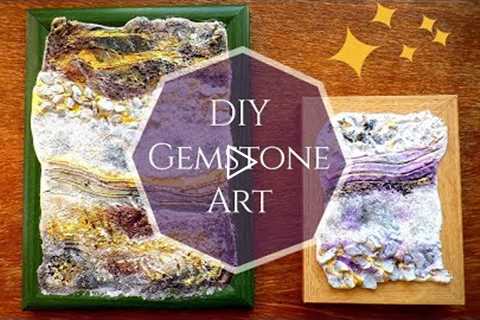 DIY 3D Mineral Painting | Gemstone Geode Crystal Art | Plaster Craft Ideas by Fluffy Hedgehog
