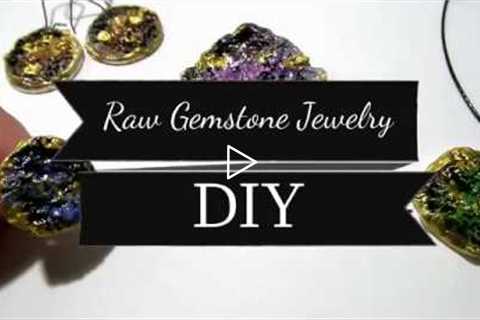 DIY Gemstone Jewelry using Air Drying Clay | Raw crystal Jewellery Tutorial | by Fluffy Hedgehog