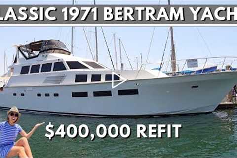 Perfect LA Liveaboard Boat $495,000 1971 BERTRAM 74 Complete Refit Classic Motor Yacht Tour