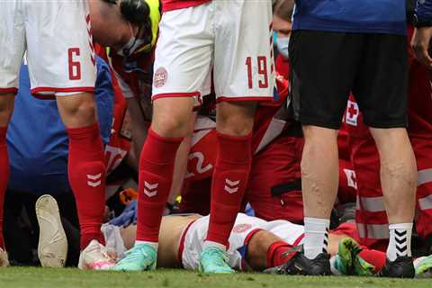 Denmark’s Christian Eriksen collapsed on the field against Finland.