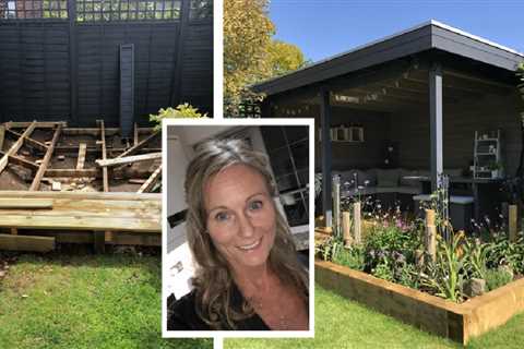 Thrifty woman saves £950 by transforming rotting decking into incredible gazebo
