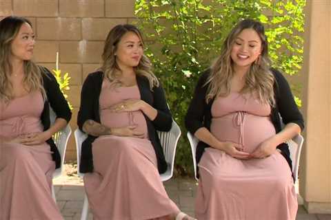 Triplet sisters all fall pregnant at the same time