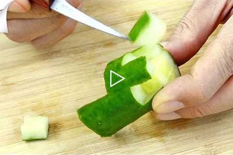 Cucumber &amp; Carrot Carving | Food Decoration Ideas At Home