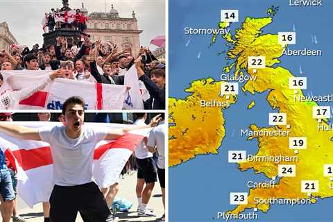 Temperatures to hit 24C before washout weekend during England’s Euro match