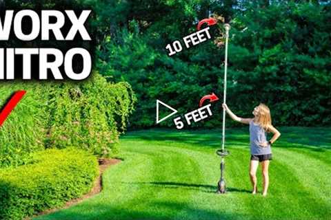 10 FOOT LONG Weed Wacker? WORX NITRO Multi Lawn Tool Review