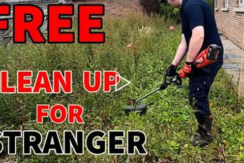 I DID THIS YARD FOR FREE, WHAT A DIFFERENCE | Random act of kindness. HOMEOWNER SHOCKED