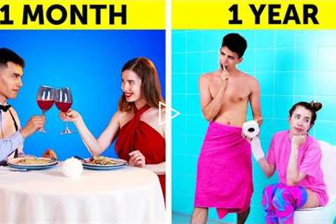 Funny Relationships Situations That Everyone Knows || 1 MONTH VS 1 YEAR ?