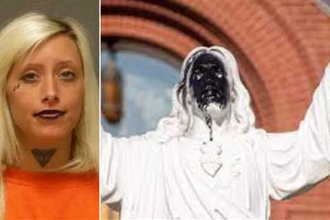 Ex-girlfriend ‘ran over graves at ex-boyfriend’s funeral after spraying Jesus statue black’