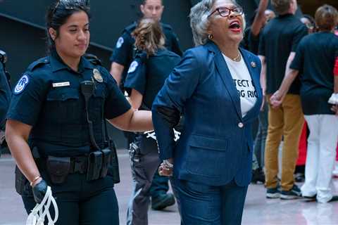 Chairwoman of Congressional Black Caucus is arrested while protesting on Capitol Hill.