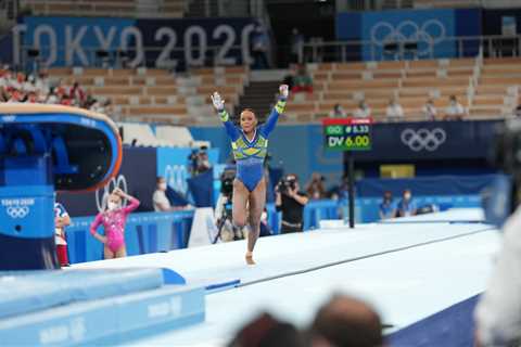 Rebeca Andrade is the first Brazilian to win an Olympic medal in women’s gymnastics.
