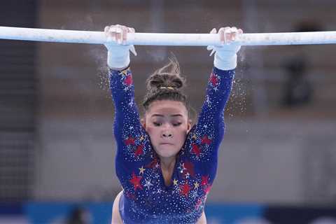 Why gymnasts use chalk and grips on the uneven bars.