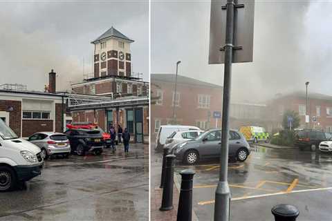 Hospital ward evacuated after fire broke out when roof was hit by lightning