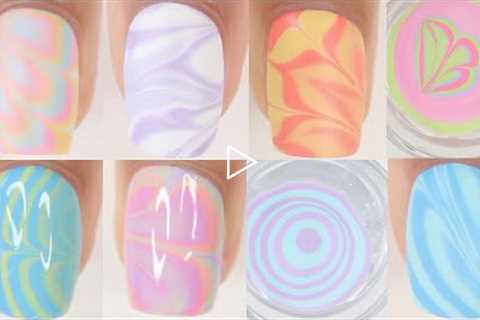 WATER MARBLE NAIL ART COMPILATION | huge summer nail art compilation 2021