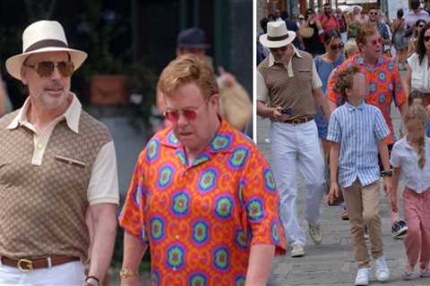 Elton John and husband David Furnish are stylish in Gucci as they enjoy Portofino trip with children