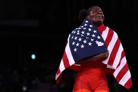 Tamyra Mensah-Stock becomes the first Black woman to win a wrestling gold.