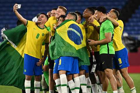 Brazil beats Spain in extra time to repeat as the Olympic men’s soccer champion.