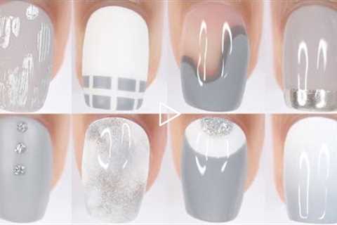 10 EASY GRAY NAIL IDEAS | new nail art designs compilation