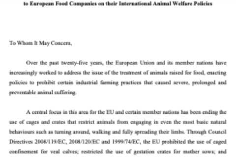 MEPs condemn EU food companies for clinging to animals in cages abroad