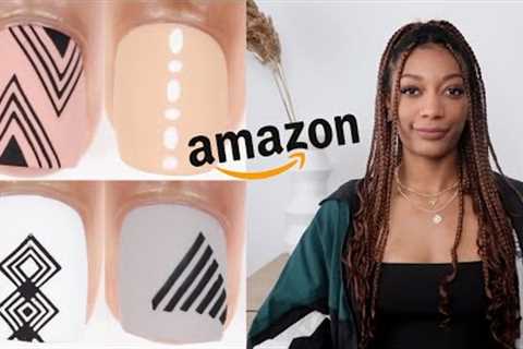 TESTING A GEL STAMPING NAIL KIT FROM AMAZON | gel stamping nail art compilation