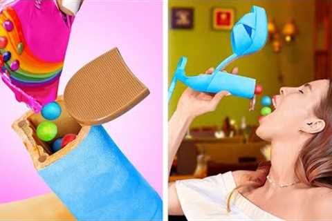 FOOD LIFE HACKS AND TRICKS! How To Sneak Candies Everywhere?