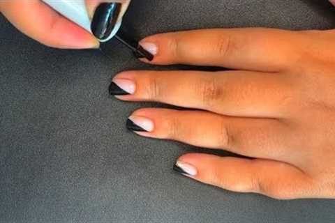 Beautiful Black Colour Nail Art Design 2021 ?/#shorts