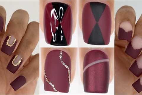 FALL NAIL DESIGNS 2021 | maroon/burgundy nail art compilation