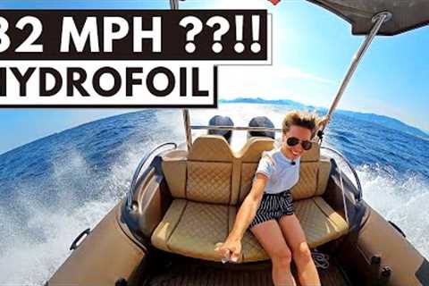 $165,000 HYDROFOIL SUPPORTED CATAMARAN : Hysucat 28 Center Console Yacht Tender Tour &amp; Sea Trial