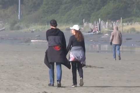 Trudeau takes to the Tofino beach. He's not surfing, at least.