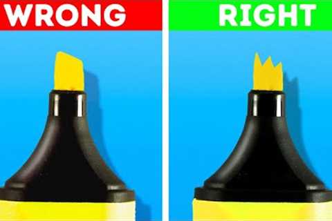Totally Awesome Marker Tricks || Surprising Stationery Hacks