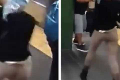 A sickening video shows a woman pushing a waiting passenger into incoming train in NYC