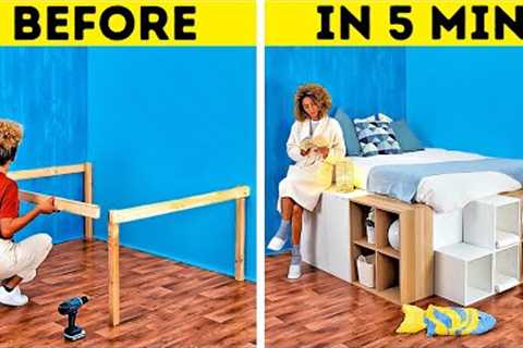 DIY Platform Bed || Cool Home Decor And Room Design Ideas