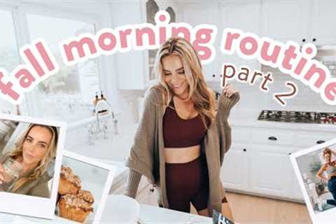 MY HEALTHY MORNING ROUTINE FALL 2021 part 2 | my workout, easy hair + smoothie recipe