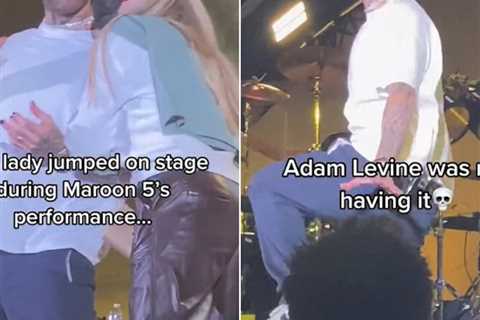 Adam Levine Responds to Critics of How He Reacted to Fan Jumping on Stage and Hugging Him