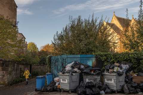 Outside Climate Summit, Trash at Glasgow Piles High