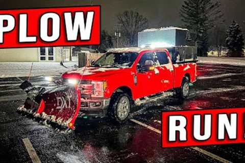 QUICK PLOW RUN PAYS BIG DIVIDENDS $$$ (3AM 2" CLIPPER SNOW STORM!)