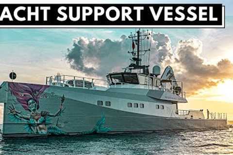 2019 DAMEN YACHT SUPPORT VESSEL "PINK SHADOW" SuperYacht Toy Hauler Tour